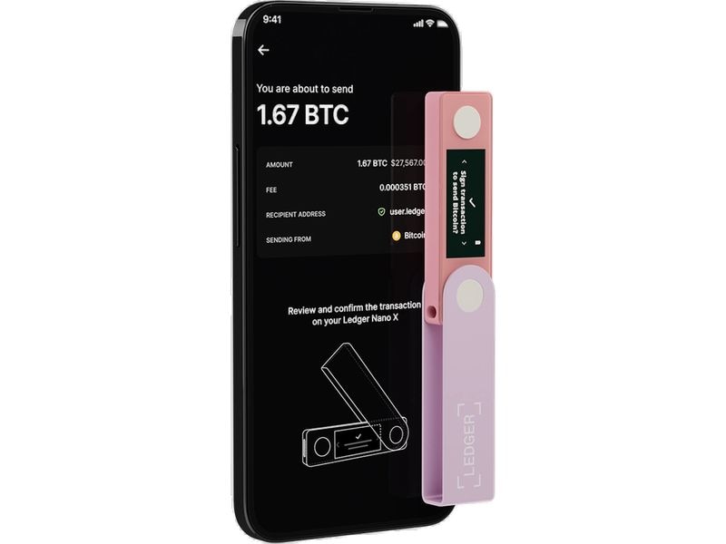 Ledger Nano X Pastel Pink Crypto-Hardware-Wallet mit Bluetooth zum Kaufen, Verwalten und Vermehren digitaler Vermögenswerte