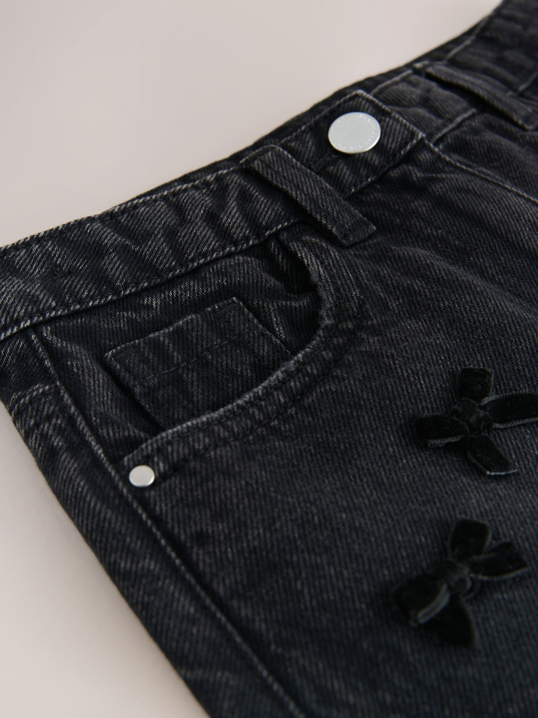 Antraciet - Denim Bow Embellished Skirt (3-16yrs)