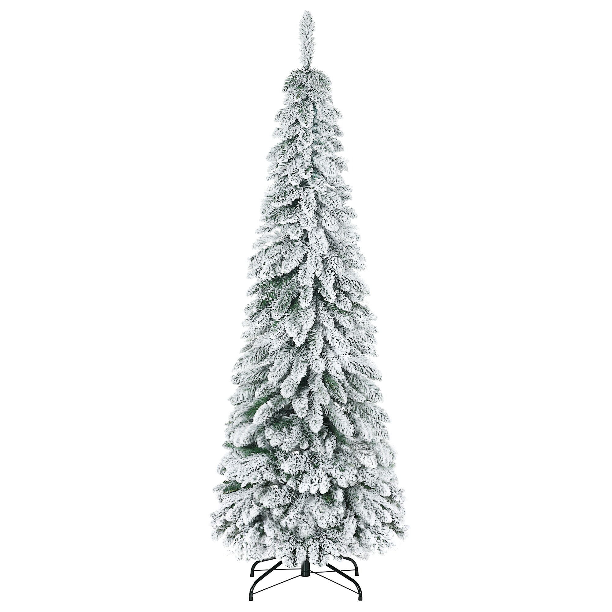 HOMCOM Künstlicher Weihnachtsbaum mit Kunstschnee und 523 Zweigen grün 74L x 74B x 180H cm