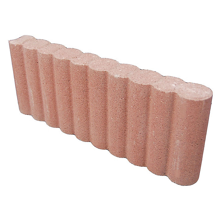 Bordure colonade droite rouge 50 x 20 cm, ép.6,5 cm