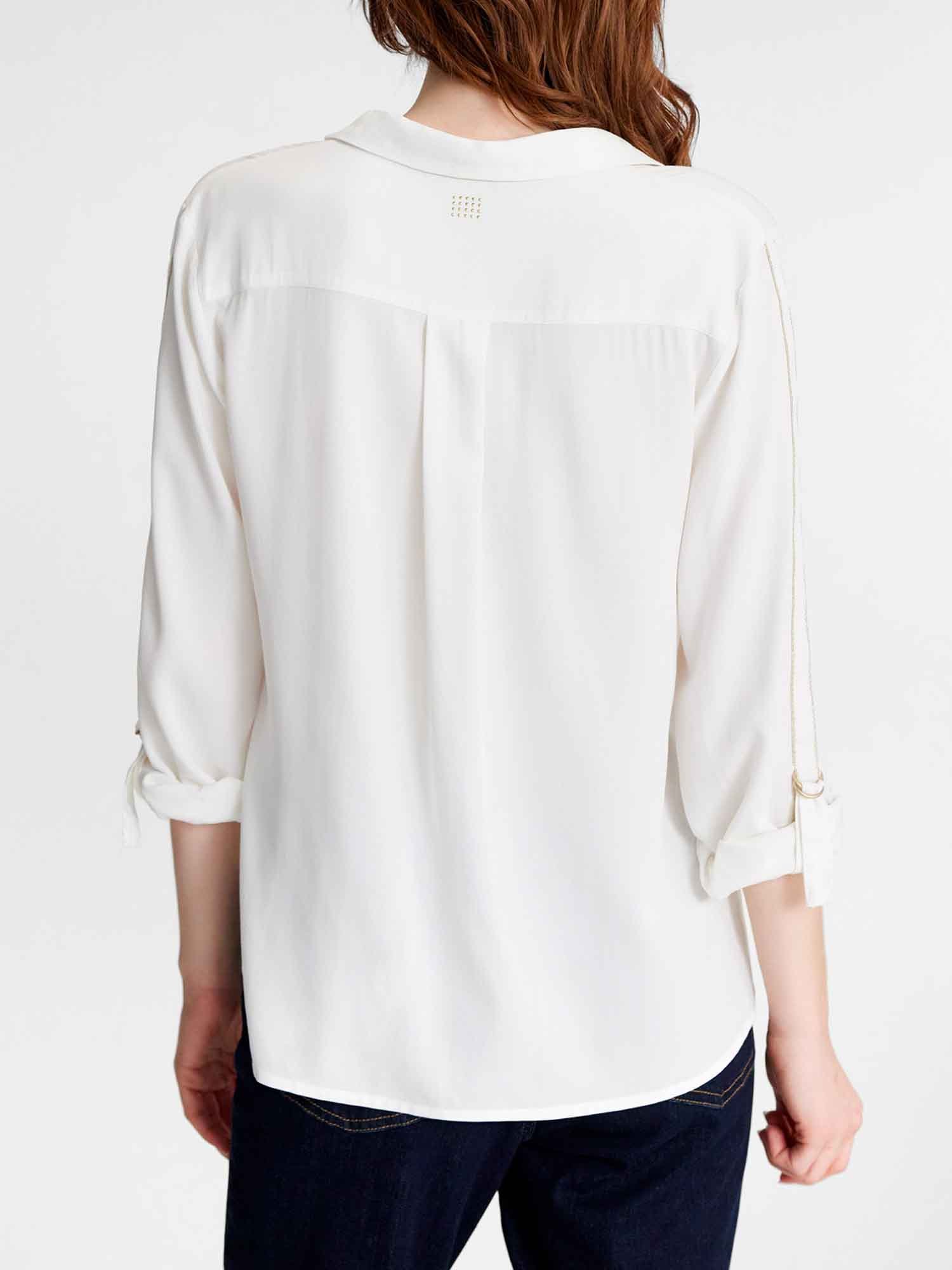 Chemisier Femme Manches Longues Viscose Blanc