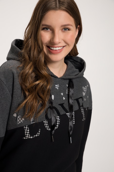 Long-Sweater, LOVE, Kapuze, Langarm, Hoodie