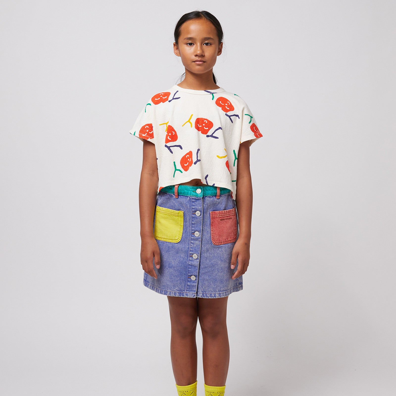 Rock Color Block Denim Multicolor