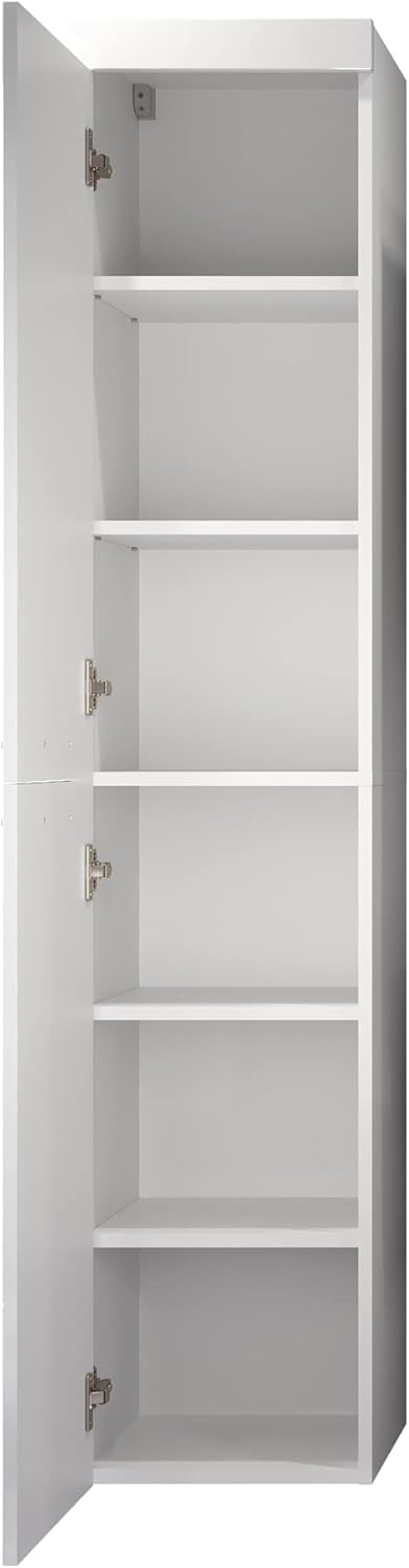 trendteam smart living - Hochschrank Schrank - Badezimmer - Devon - Aufbaumaß (BxHxT) 35 x 170 x 33 cm - Farbe Weiß Hochglanz - 210760101