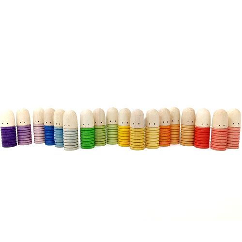 Grapat houten brots poppetjes (18st)
