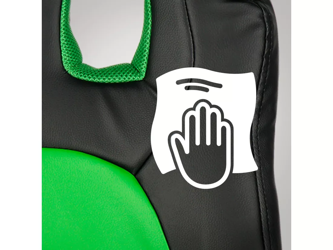 Fauteuil de bureau - Similicuir & Plastique - Noir / Vert - Fun