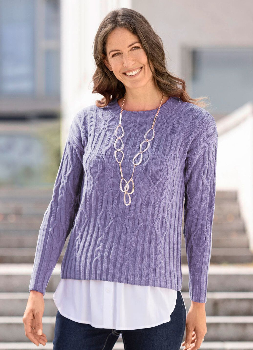 Pullover in Strukturmix