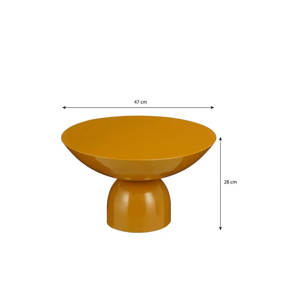 Mica Decorations Celise Bijzettafel - H28 x Ø47 cm - Metaal - Bruin