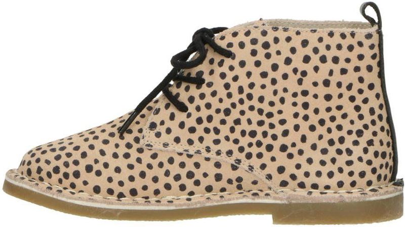 Mavies Leren Veterboots Zand/Zwart
