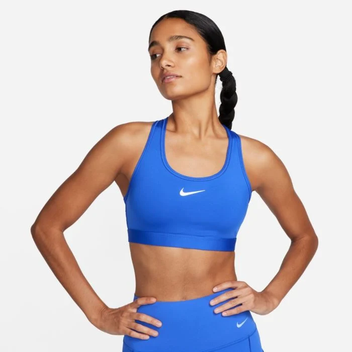Nike Dame BH Swoosh Medium Support Bra Blå