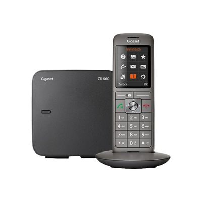 Gigaset CL660A Trio - téléphone sans fil - avec répondeur + 2 combinés supplémentaires - noir
