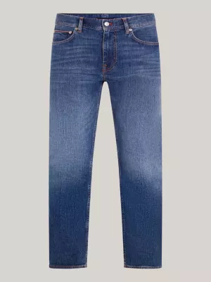 Calça jeans Denton reta e ajustada com efeito desbotado