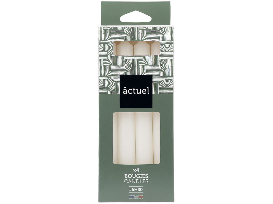 VELAS ACTUEL MARFIM PACK 4 UNIDADES