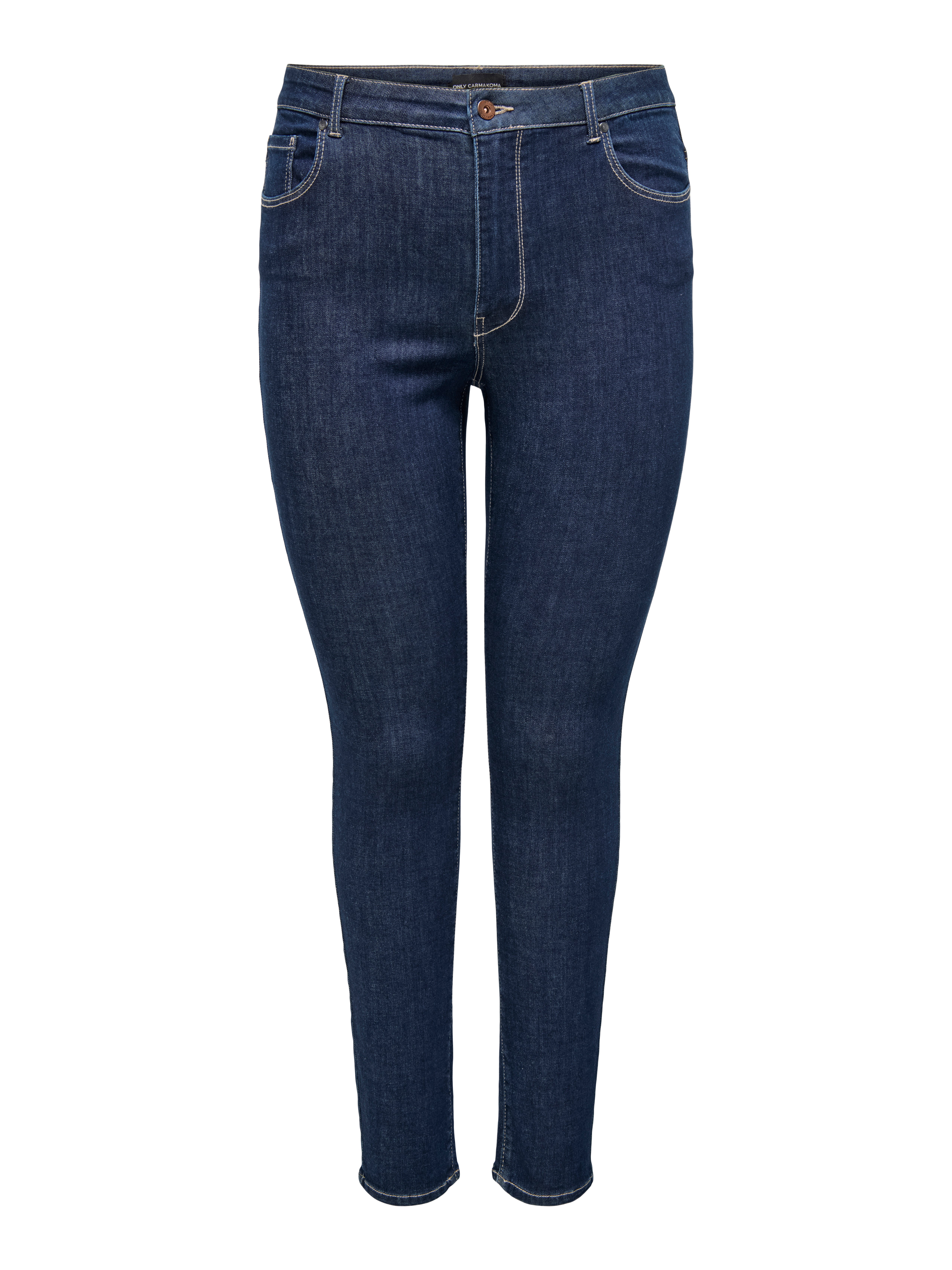 CARROSE Hohe Taille Skinny Fit Jeans Dark Blue Denim