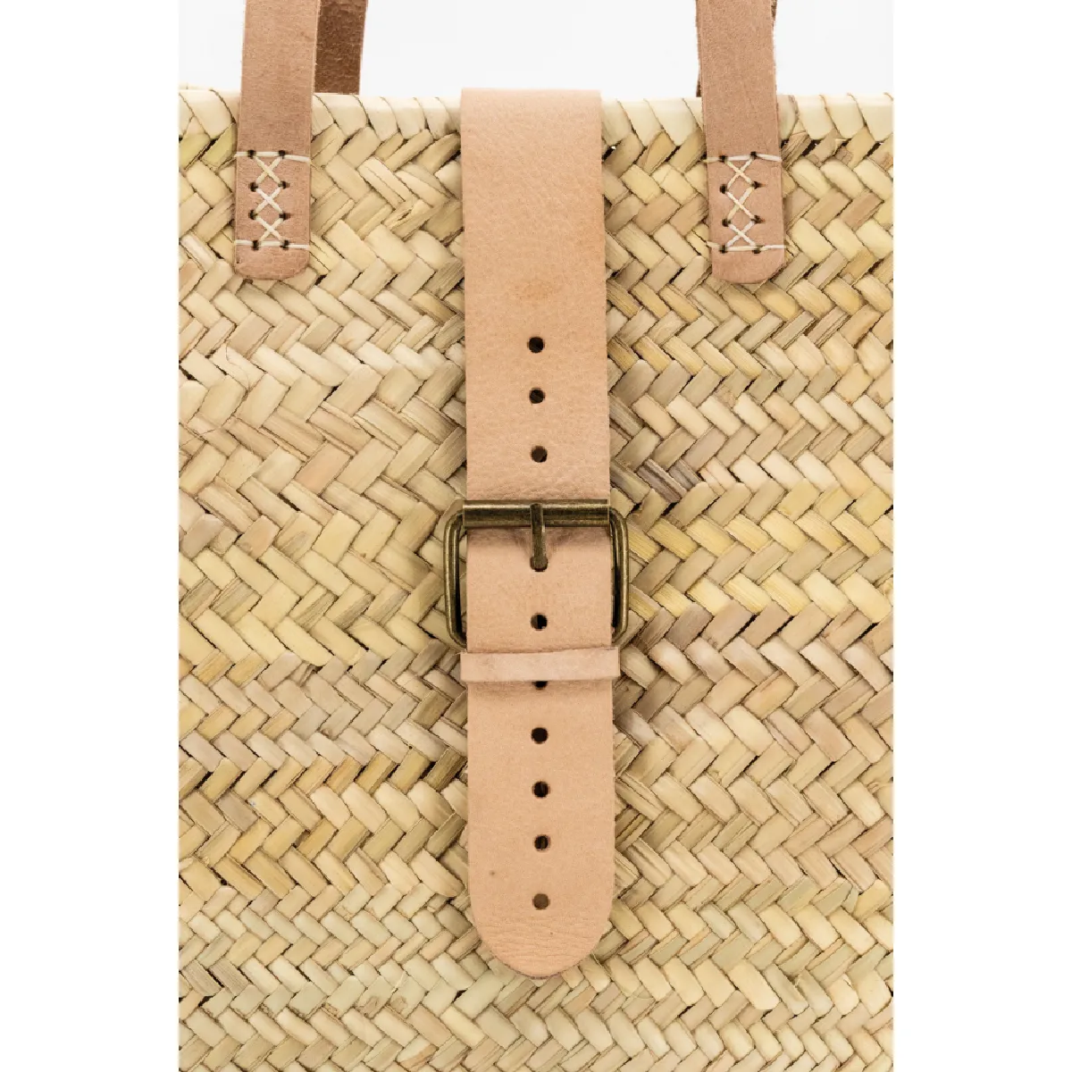 Aubry Gaspard Sac en Palmier et Cuir - Naturel