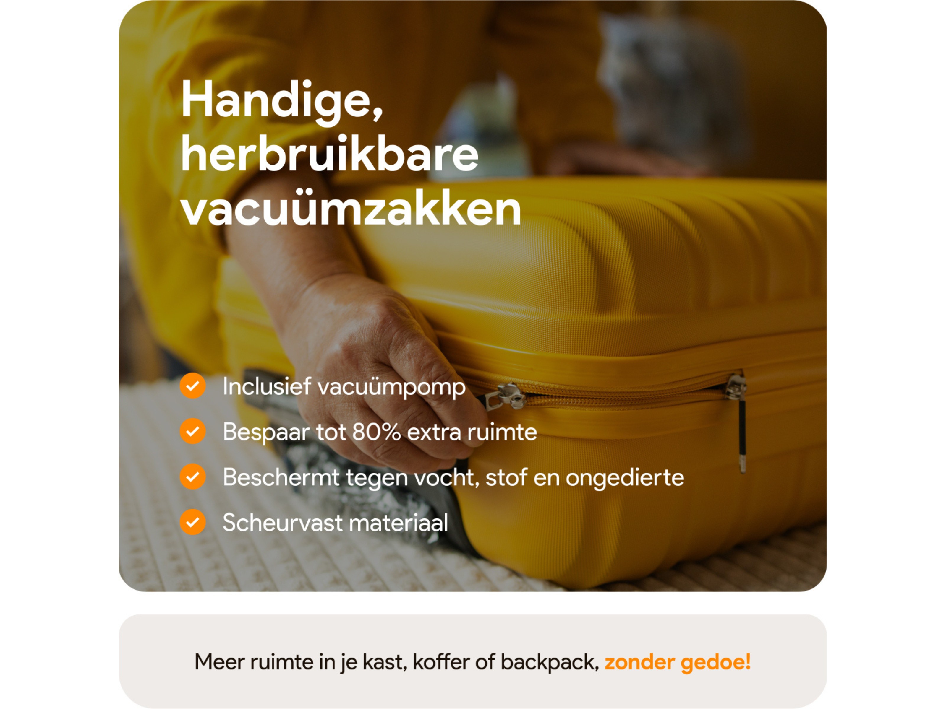 Thousandtravelmiles vacuümzakken met handpomp - Set van 14