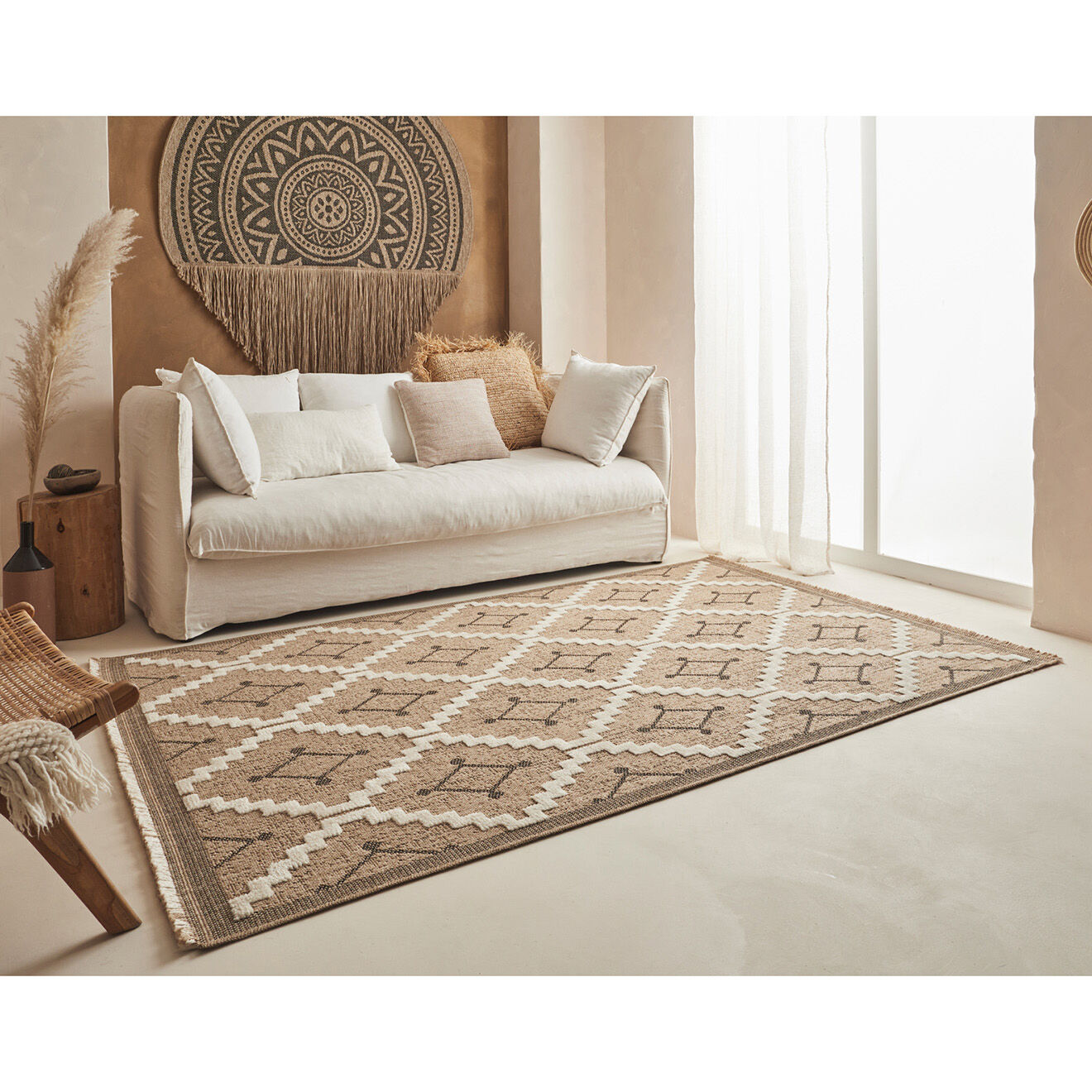 Nazar Rugs Tapis aspect jute TULUM 9041 intérieur & extérieur noir - 160x230 cm