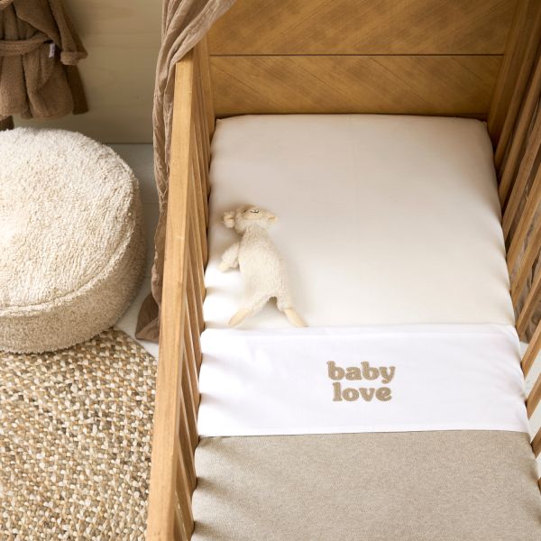 Ledikantlaken Baby Love Sand Melange 100 x 150 cm