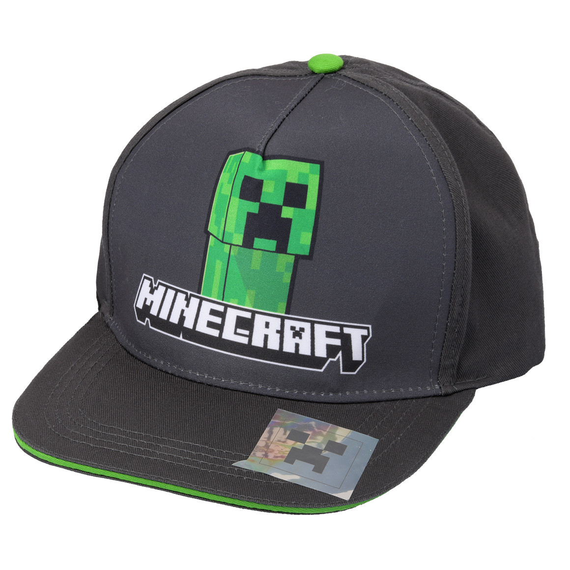 Minecraft Kappe mit verstärktem Schirm dunkelgrau