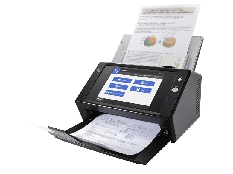 Ricoh Image Scanner N7100E - Dokumentscanner - Dual CIS - Duplex - 216 x 355.6 mm - 600 dpi x 600 dpi - op til 25 ppm (mono) / op til 25 ppm (farve) - ADF (50 ark) - op til 4000 scanninger pr. dag - Gigabit LAN