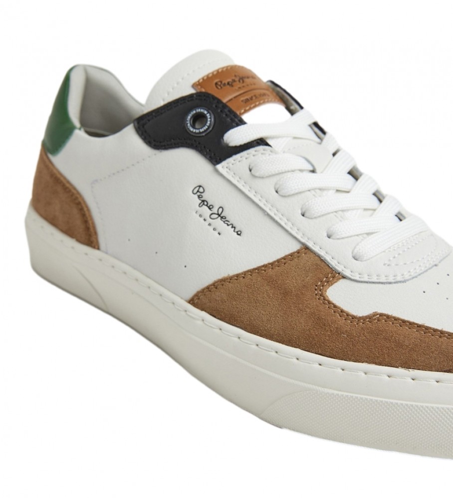 Tênis de couro Pepe Jeans Yogi Street M, branco, marrom