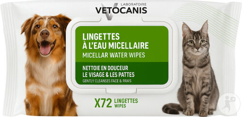Vetocanis Lingettes Nettoyantes Micellaires Chat Et Chien 72 Pièces
