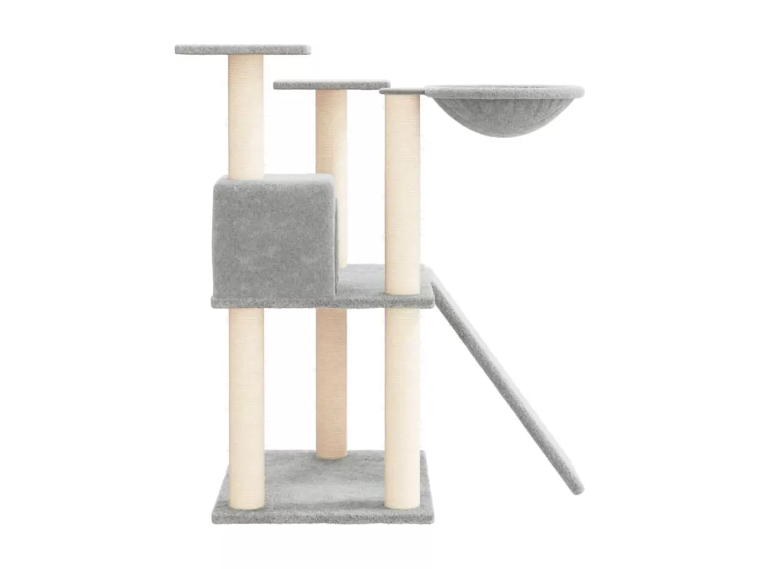 Arbre à chat avec griffoirs en sisal Gris clair 83 cm