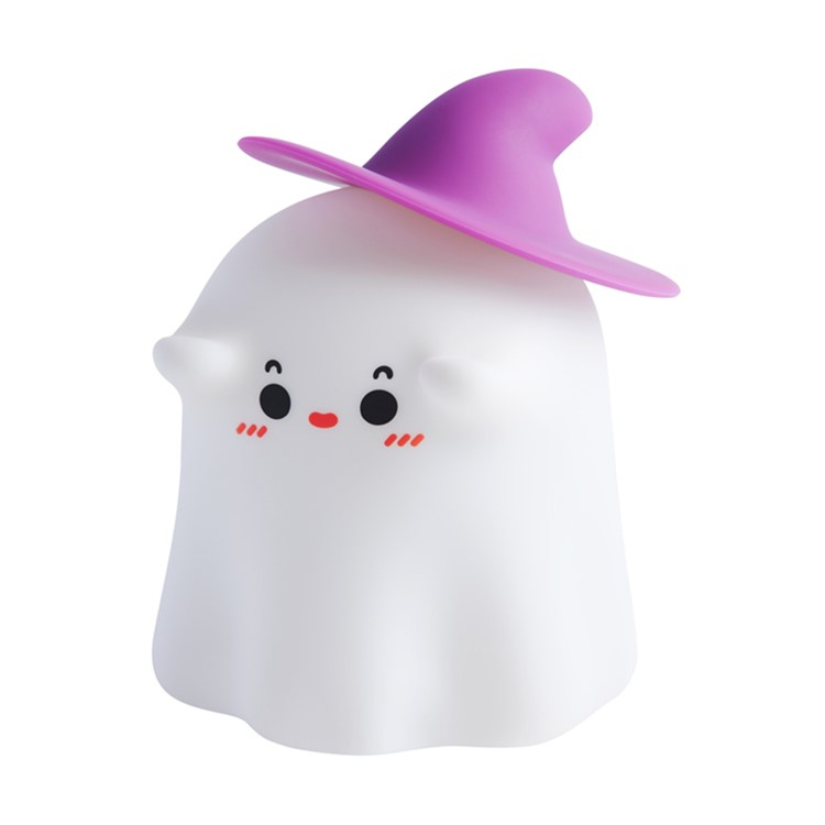 USB Silikon Geist Kinder Nachtlicht LED Lampe mit Touch Funktion für Herbst / Halloween - Weiss