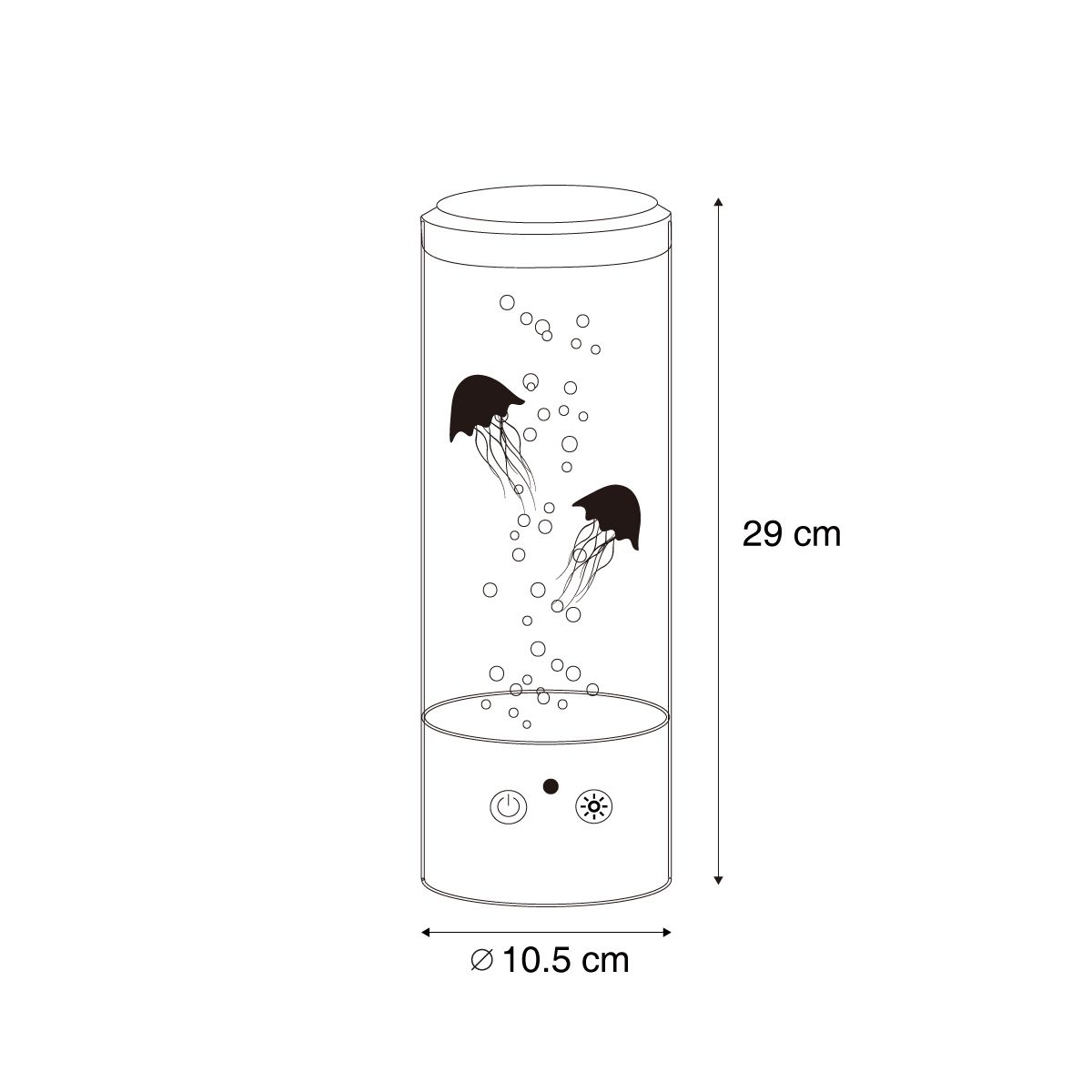 Bubbelbuis zwart 29cm incl. LED RGB - Dweller