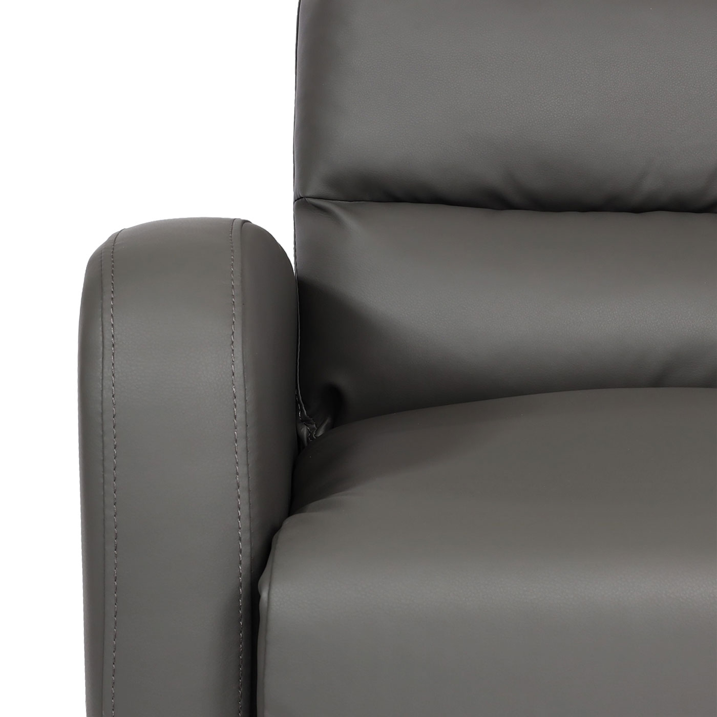 Fernsehsessel MCW-K62, Sessel Relaxsessel TV-Sessel Liege, Liegefunktion Aufstehhilfe, Metall Kunstleder ~ grau