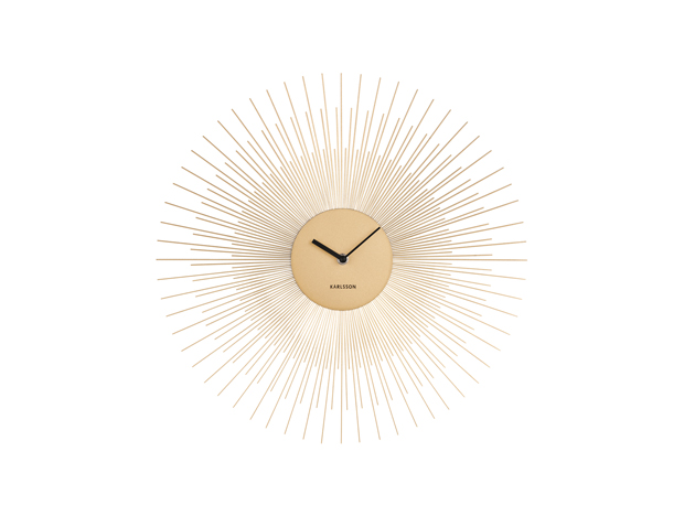 Wall clock Peony steel gold