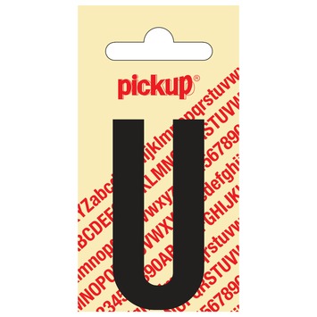 Pickup plakletter U zwart mat 60 mm