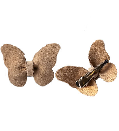 Petit La Busch Haarschleife - Fliege - 2er-Pack - 6x4 cm - Sand