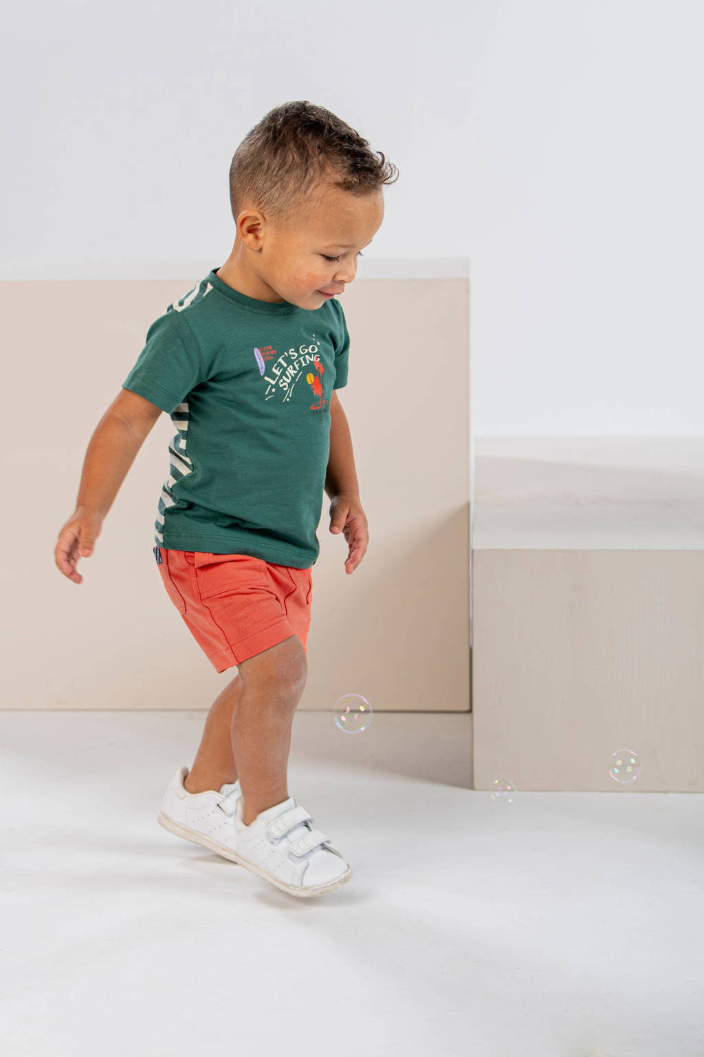 B.Nosy T-shirt Kelvin met printopdruk donkergroen/ecru