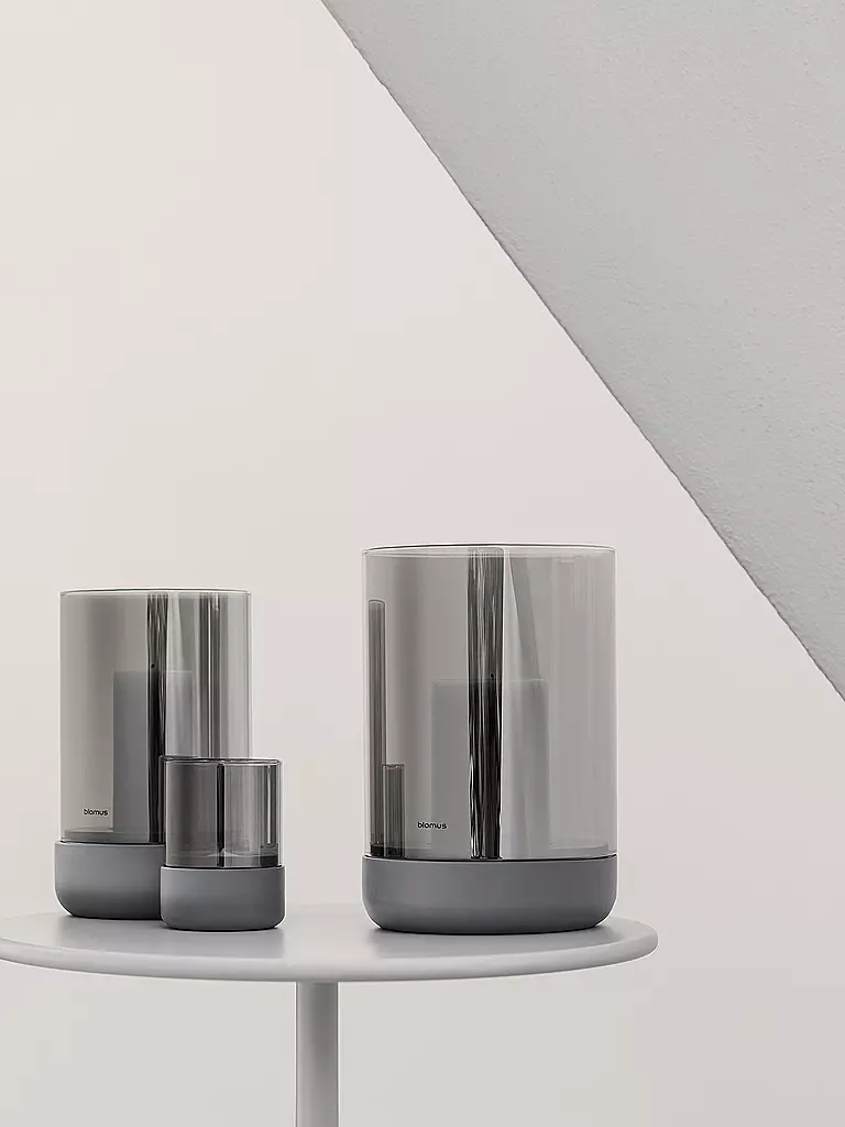 BLOMUS Windlicht CALMA 20cm Steelgrey Smoke grau