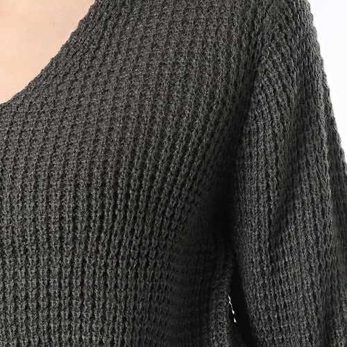 Pull Col V Femme Ellen Vert Kaki