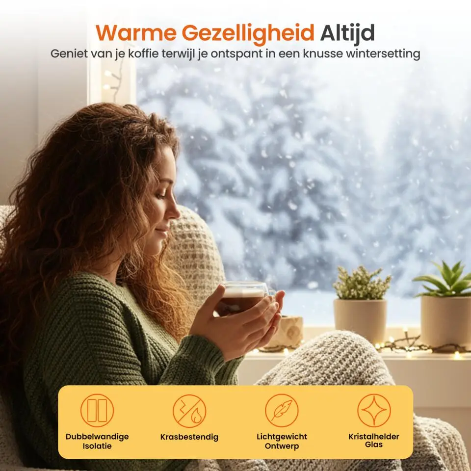 Goliving Dubbelwandige Koffieglazen - Kopjes - Glazen - Set Van 6