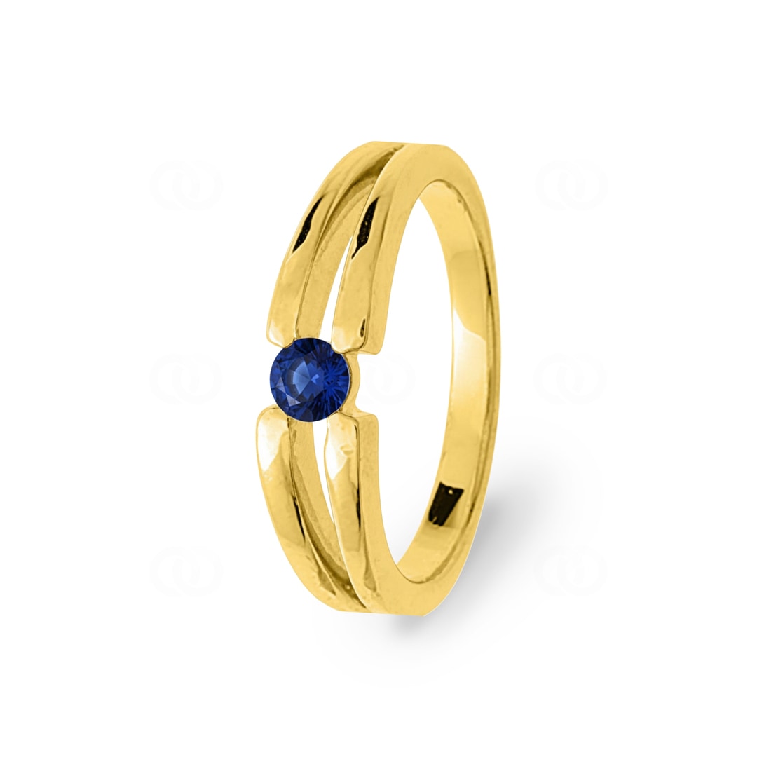 Ring 750/18 K Gelbgold mit Saphir