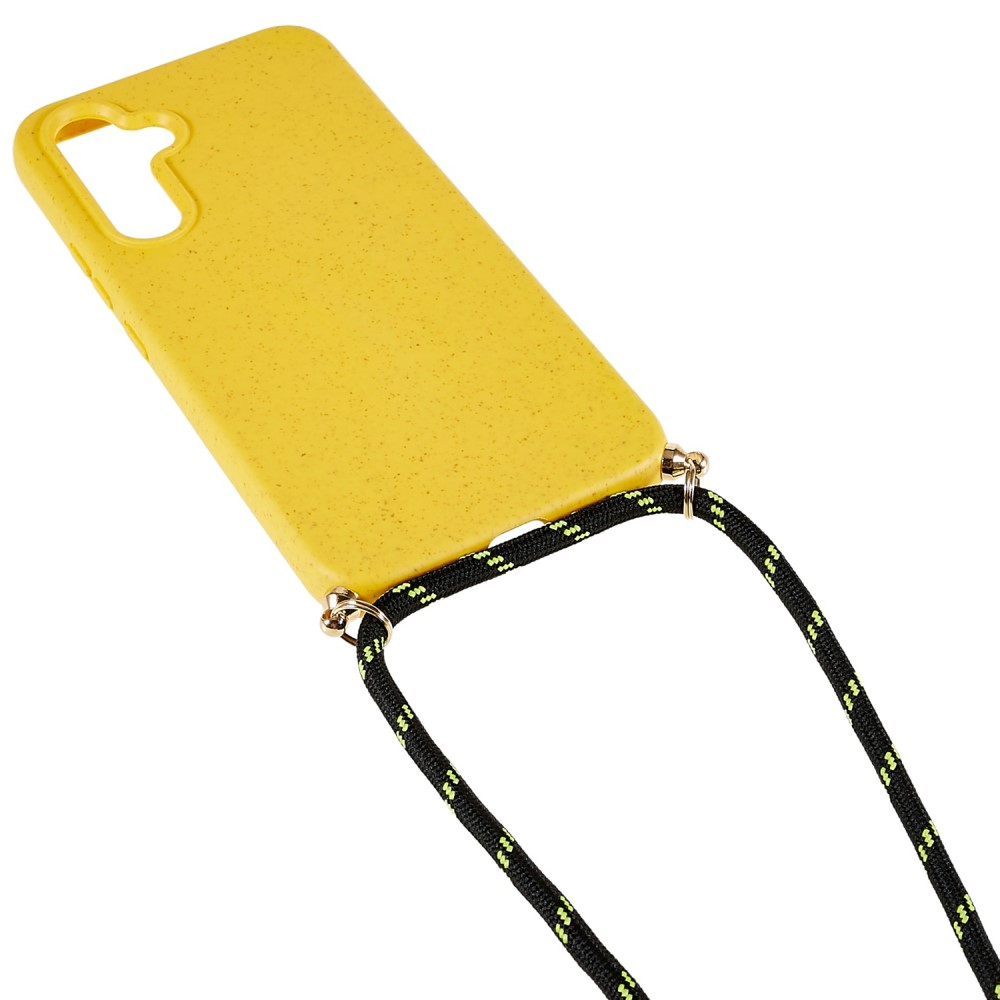 Samsung Galaxy A54 5G Necklace Bio Gummi Case Hülle Eco Friendly Nachhaltig Kompostierbar   Handykette (150cm) - Gelb