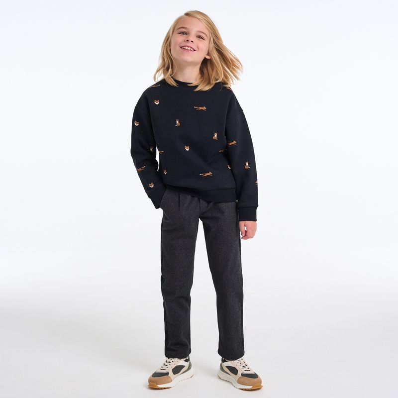 Sweat-shirt imprimé anthracite Garçon