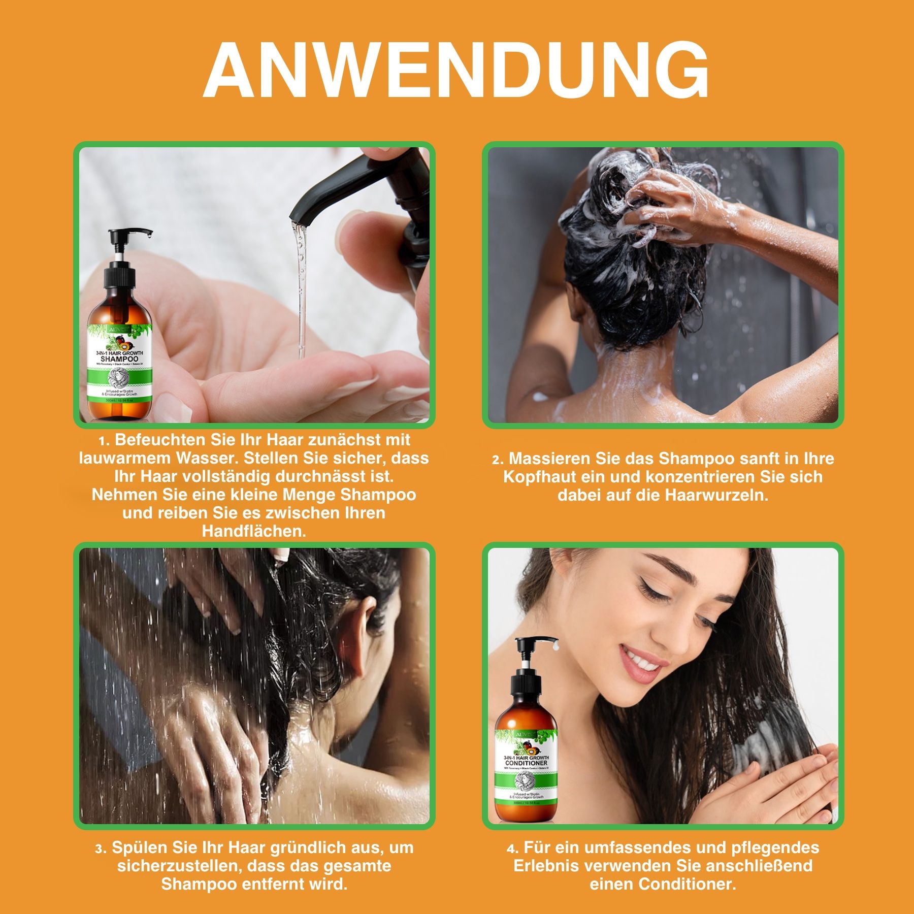 ALIVER 3-in-1 Rosmarinöl Rizinus Batana  Haarshampoo für Haarpflege