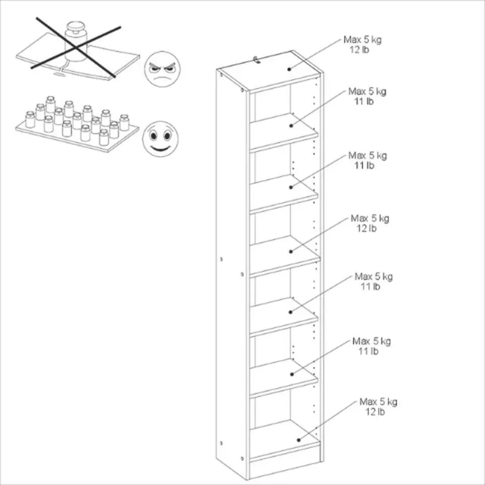 Boekenkast Hobby lengte 41 cm-5 legplanken-zwart