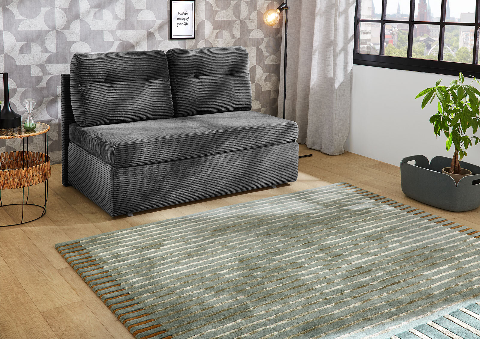 Schlafsofa Torben 136 x 74 x 85 cm grau