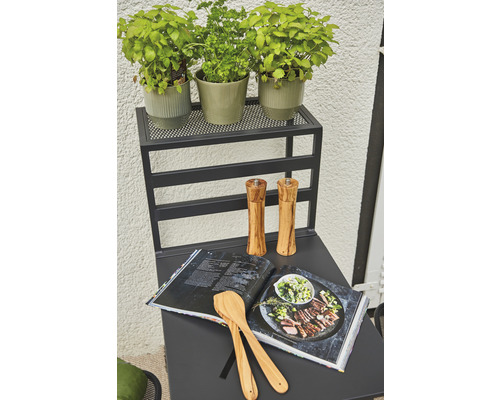 Siena Garden 2-zits balkonset bestaande uit: tafel, 2 stoelen, antraciet aluminium, opvouwbaar