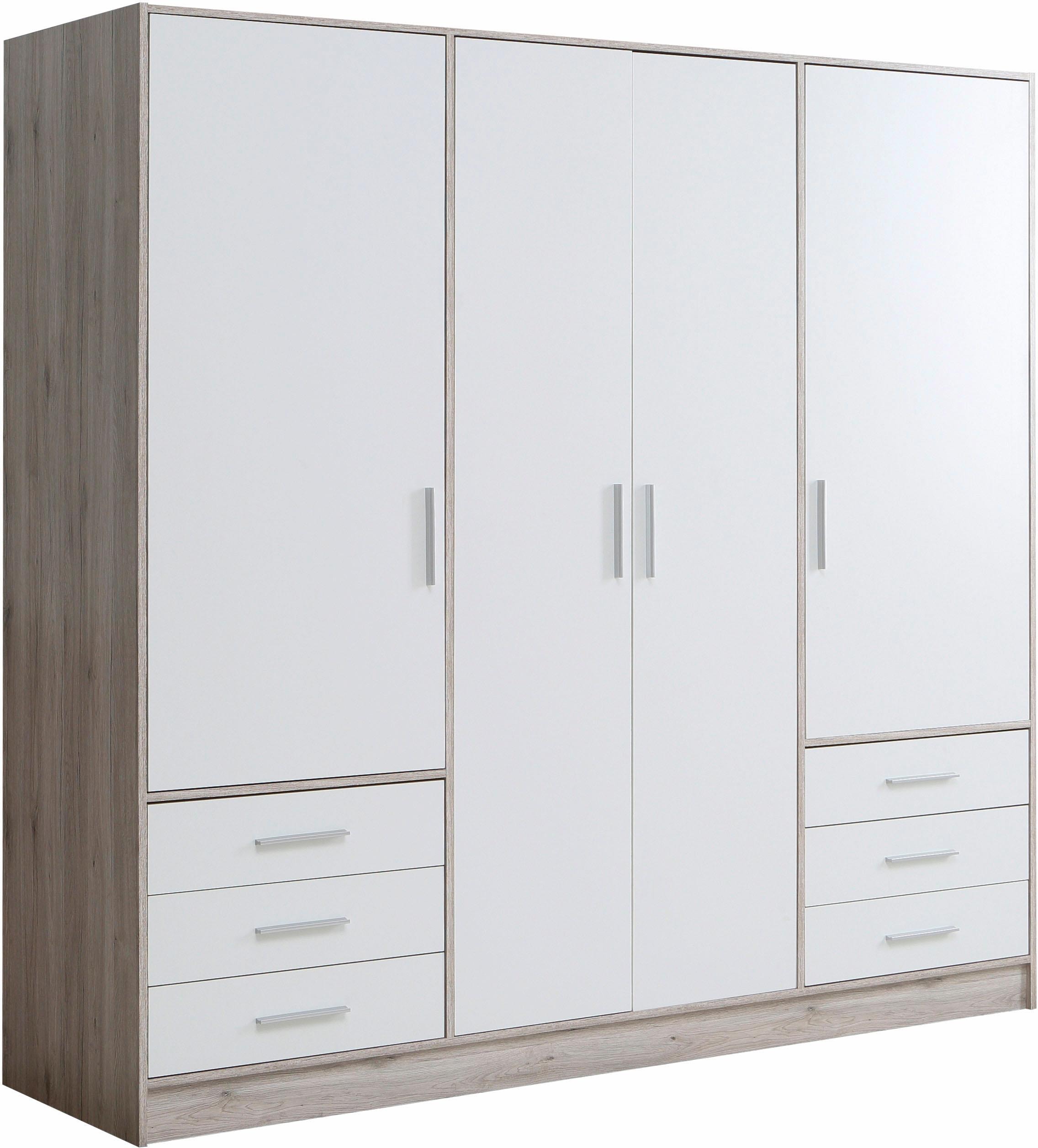 FORTE Kleiderschrank »Jupiter, Made in Europe, mit Schubladen« Masse (T/H): 60/200 cm,  Stauraum, 2 Breiten, 4 Farben, Schubladen, variable Einlegeböden