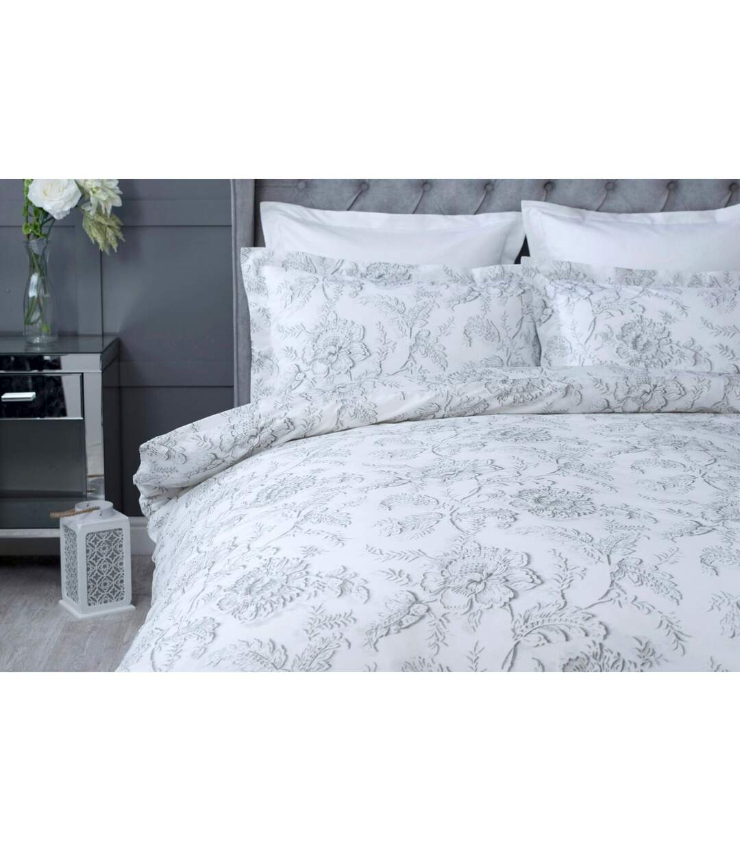 Belledorm - Parure de lit ELLA (Blanc / gris) - UTBM372
