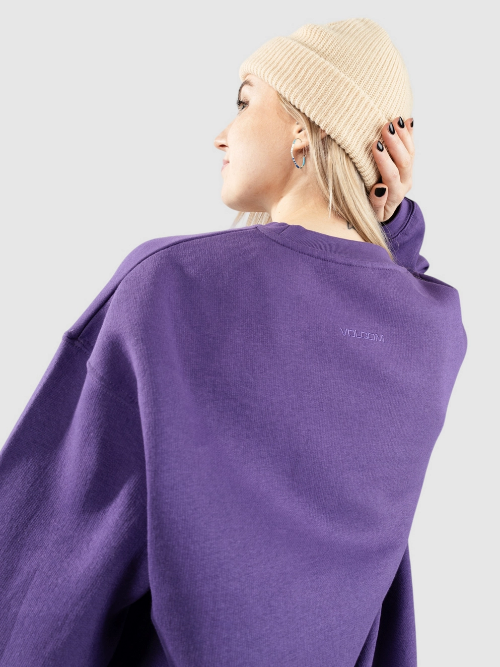 Volcom Stone Heart Up Crew Sweater deep purple