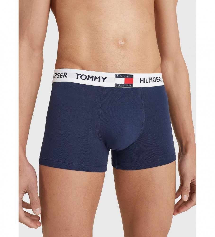 Cueca boxer Tommy Hilfiger com logo, tamanho 85, azul marinho.