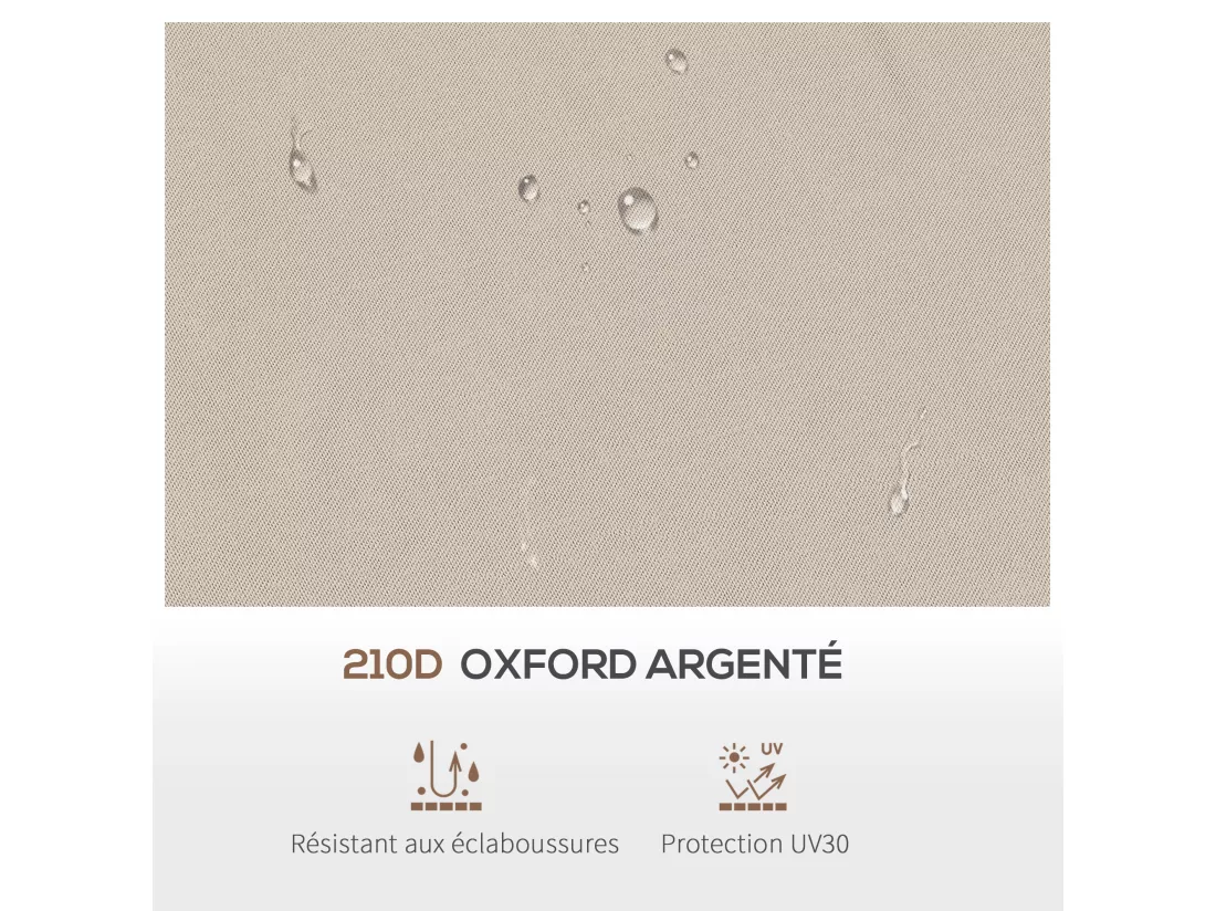 Toile de rechange pour tonnelle barnum dim. 3,25L x 3,25l m polyester imperméabilisé beige chocolat
