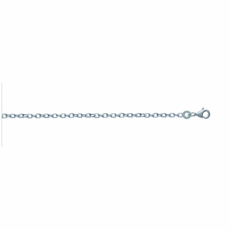 Chaine Mixte - Argent 925 - Chaîne forçat diamantée - Largeur : 1,9 mm - Longueur : 95 cm